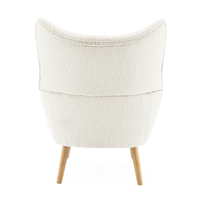 Mid - Century Modern Arm Chair With Wingback Design Wood Legs