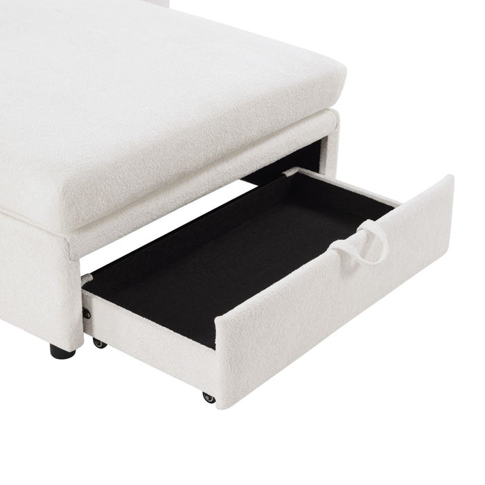 Modern Chaise Sofa With Hidden Storage For Living Room