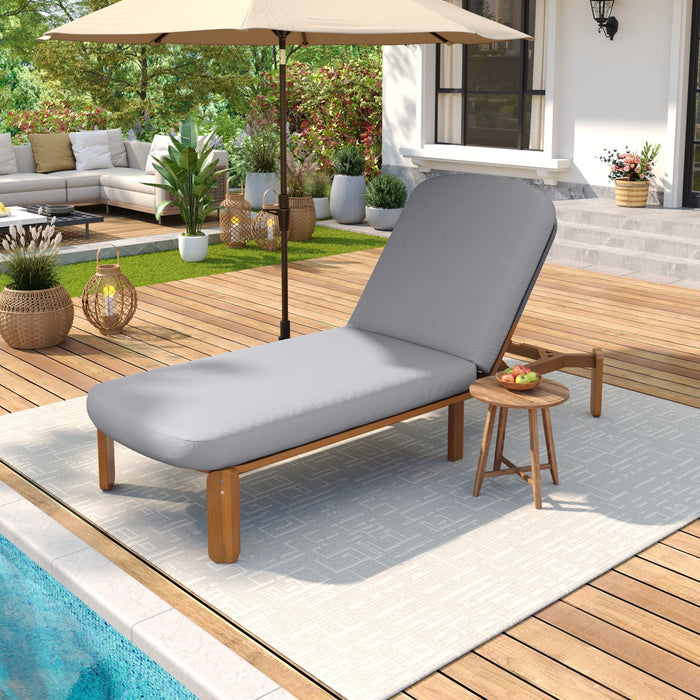 Outdoor Chaise Lounge With Adjustable Backrest
