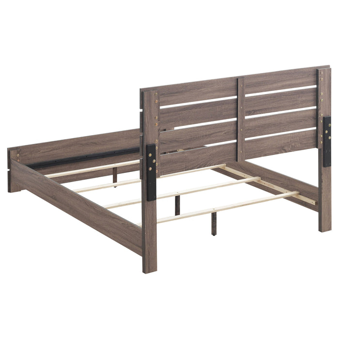 Geary - Panel Eastern King Bed With Slat - Oak