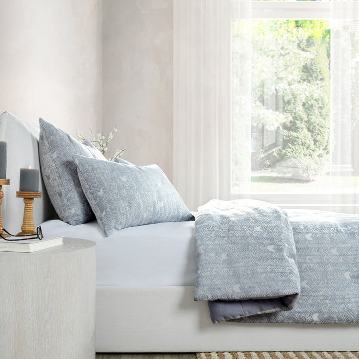 French Herringbone - Comforter Euro Sham - Storm
