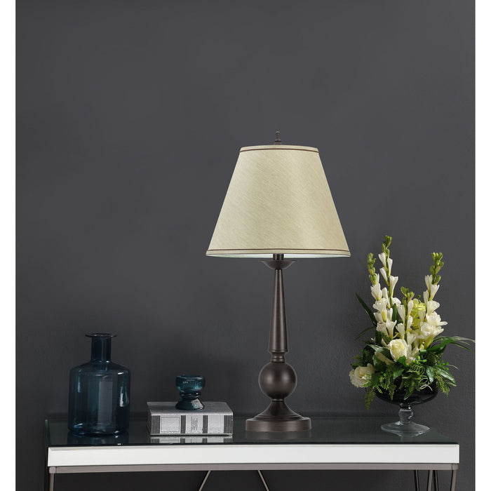 Table Lamps With Cone Shade (Set of 2) - Beige / Brown