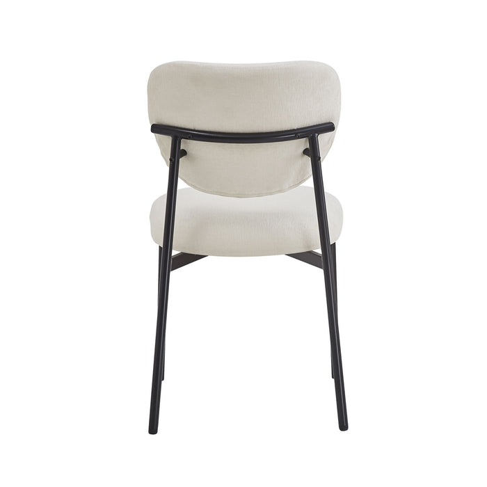 Modern Upholstered Dining Chairs With Metal Legs (Set of 2) - Beige