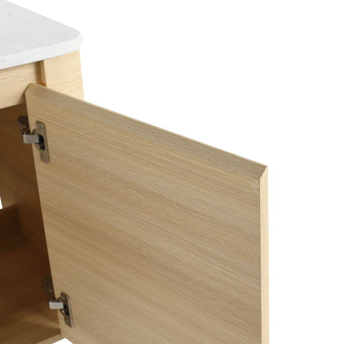 Mounted Bathroom Vanity & Art Sink & 2 Soft Close Doors