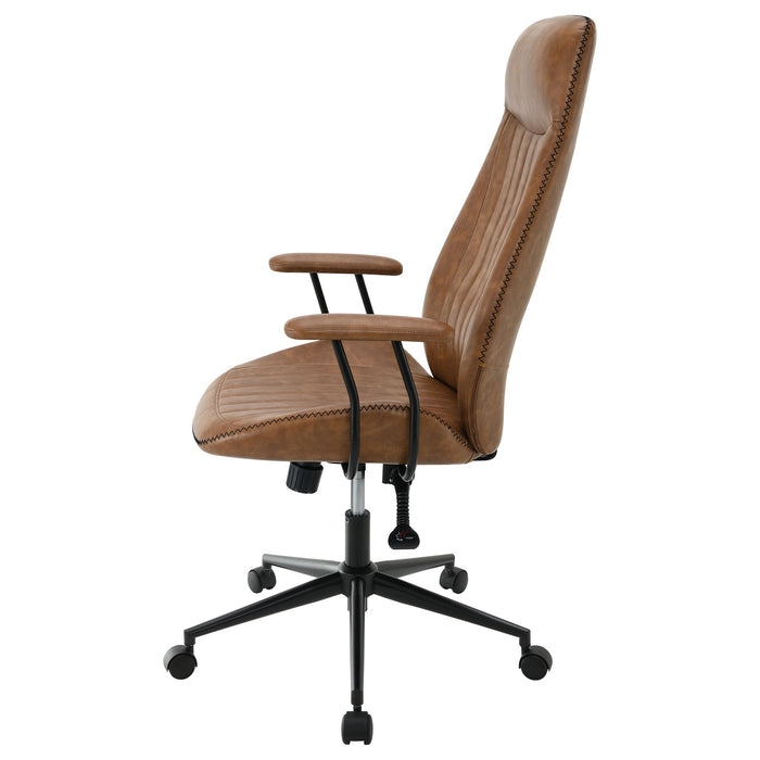 Hiram - Upholstered Adjustable Chair With High Back Support - Brown