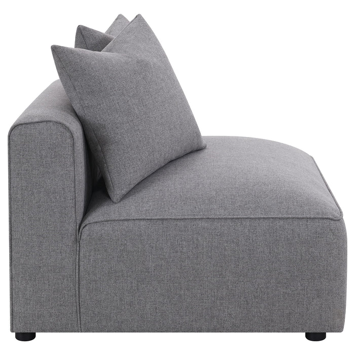 Amherst - Armless Chair With Accent Pillow - Gray