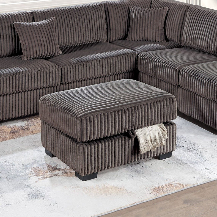 3 Piece Sectional Sofa With Reversible Chaise And USB Storage Ottoman