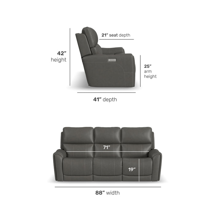 Carter - Power Reclining Sofa With Console & Power Headrests & Lumbar