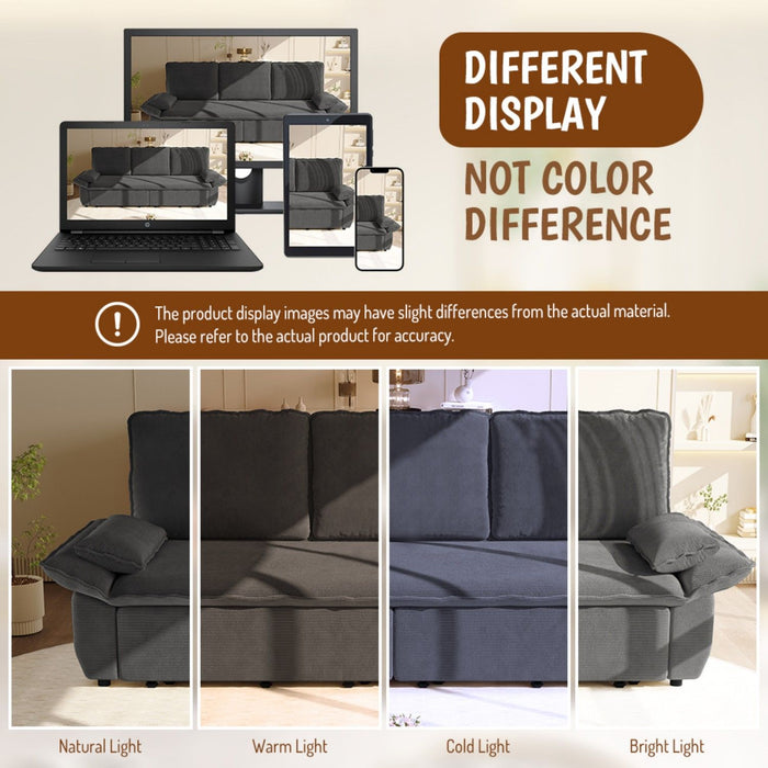 King Size Pull Out Sofa Bed, 3 In 1 Convertible Multifunctional