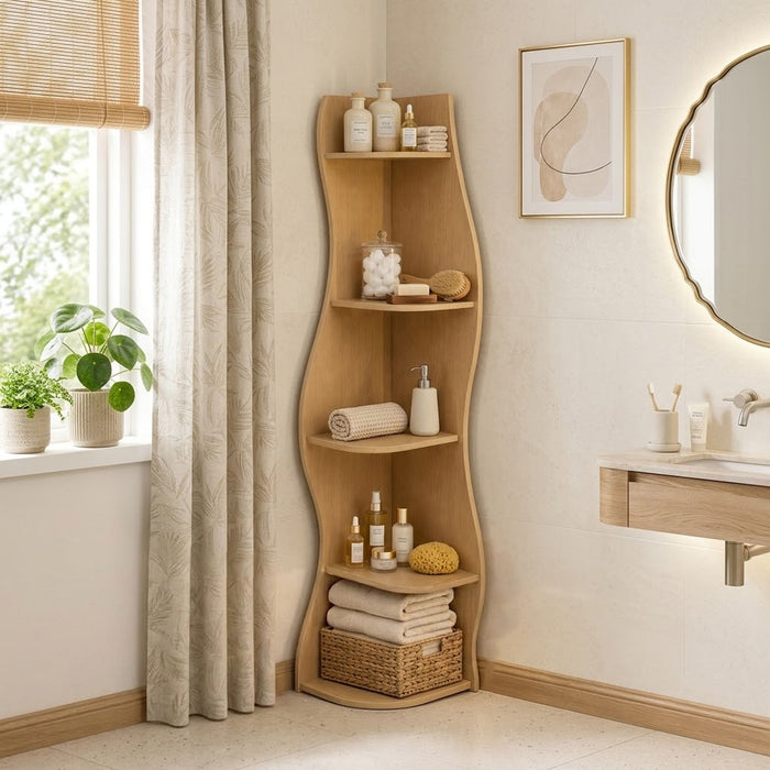 5 Tier S - Shaped Corner Shelf For Living Room