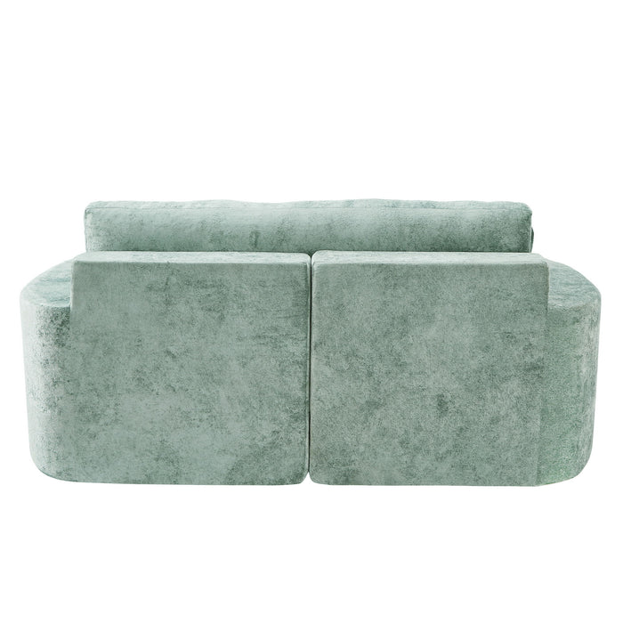 Boneless Design Upholstered Sofa Bed With Cup Holders