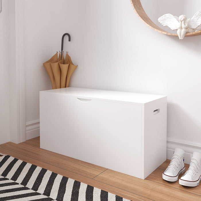 Toy Storage Organizer With Rolling Drawer, Chest With Wheels, Large Pull Out Bin For Nursery - White