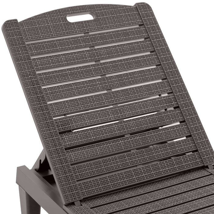 2 Piece Outdoor Chaise Lounges With Adjustable Backrest