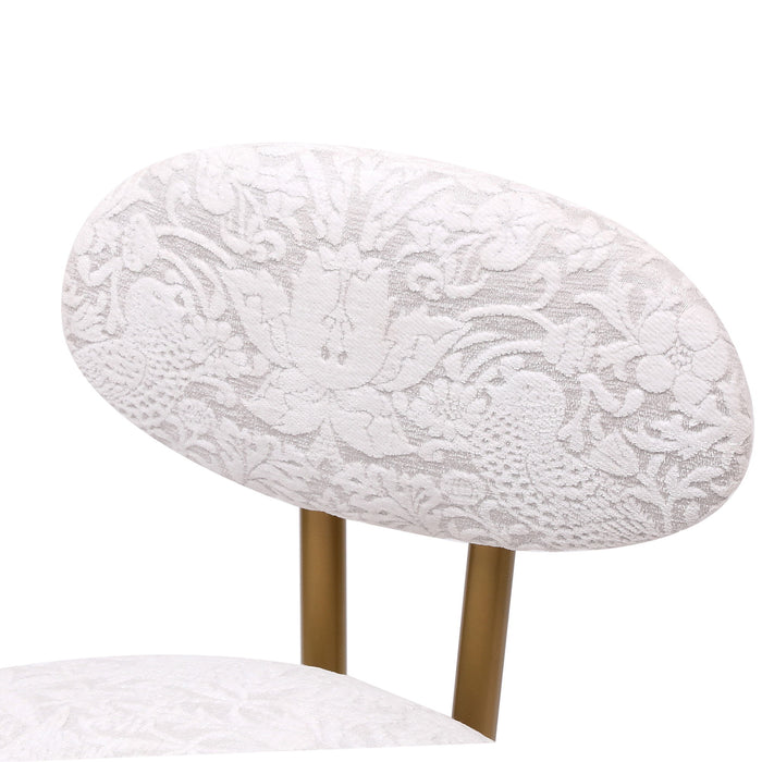 Round Print Bar Stools Upholstered Chairs For Kitchen (Set of 2)