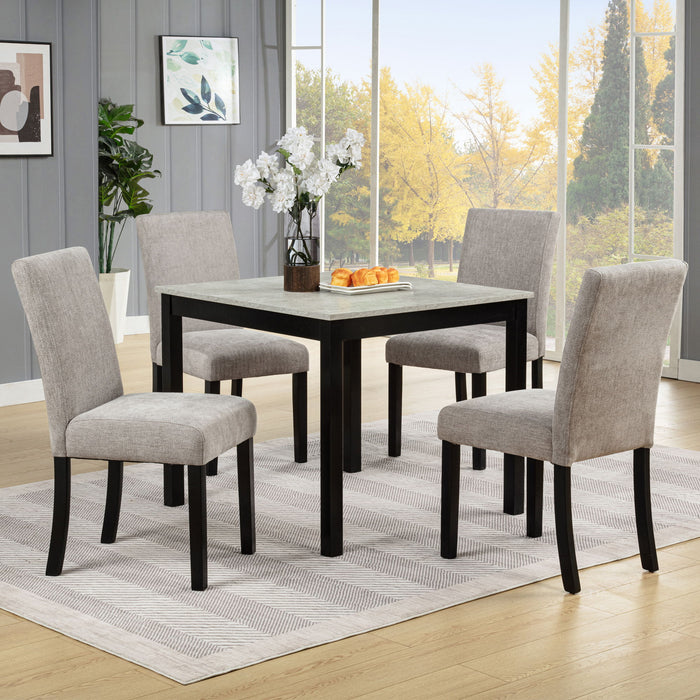 Modern 4 Person Dining Table Set With 4 Chairs