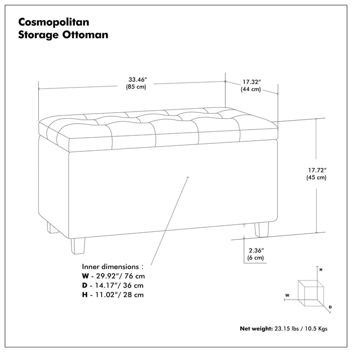 Cosmopolitan - Upholstered Storage Ottoman