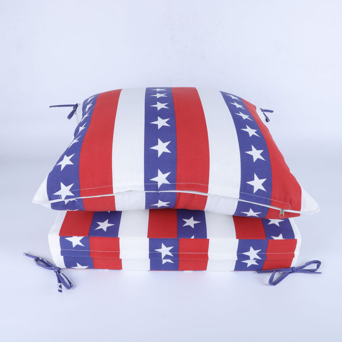 24X24 Inch Outdoor Deep Seat Cushion Set Waterproof Fade Resistant Patio Furniture Cushions With Removable Covers, Adjustable Straps & Handles (Set of 2) - Red