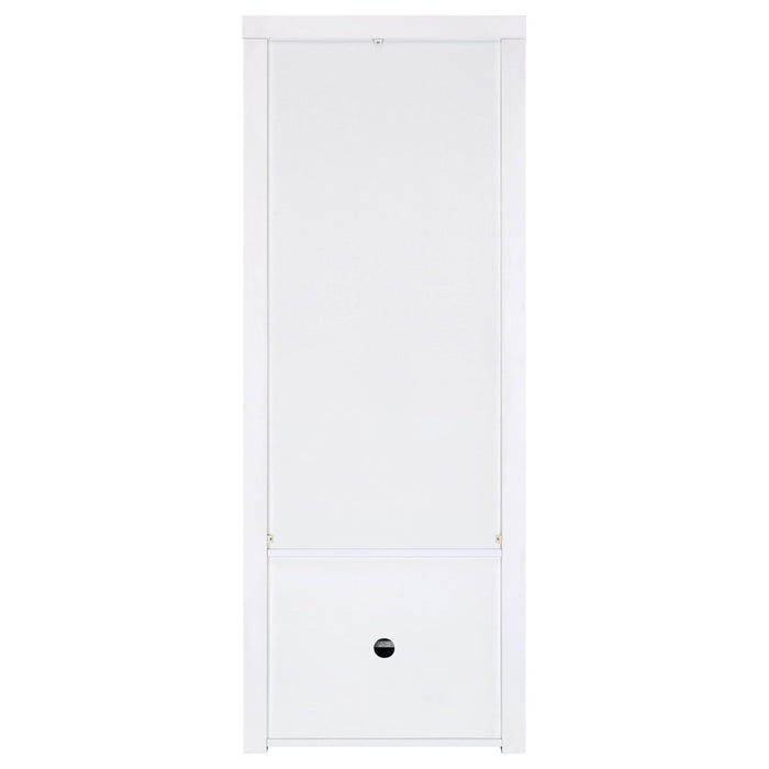 Lance - 3 Shelf Media Tower With Shelves And Hidden Cabinet - Gloss White