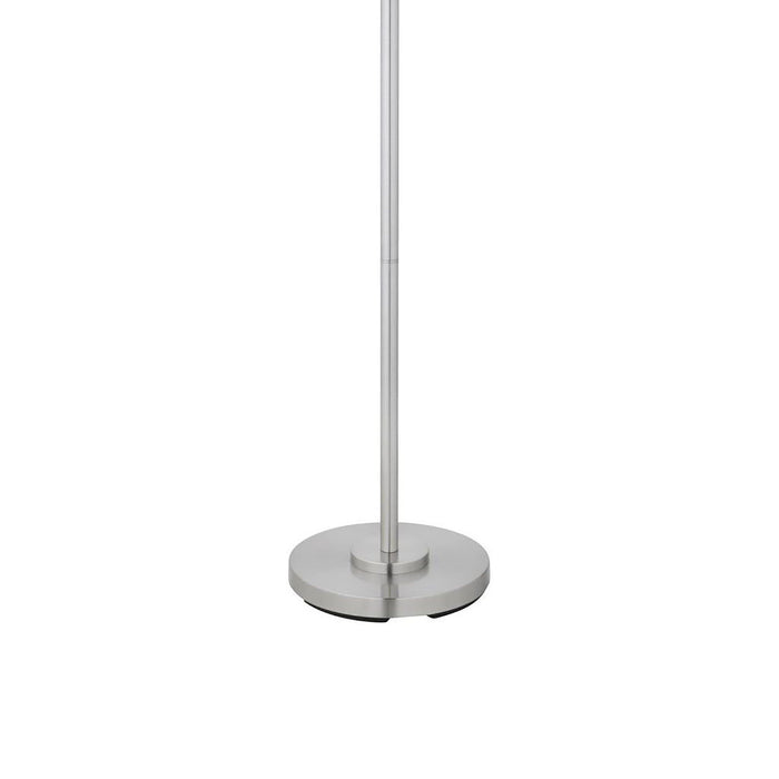 Base Floor Lamp With Crystal Shade - Silver