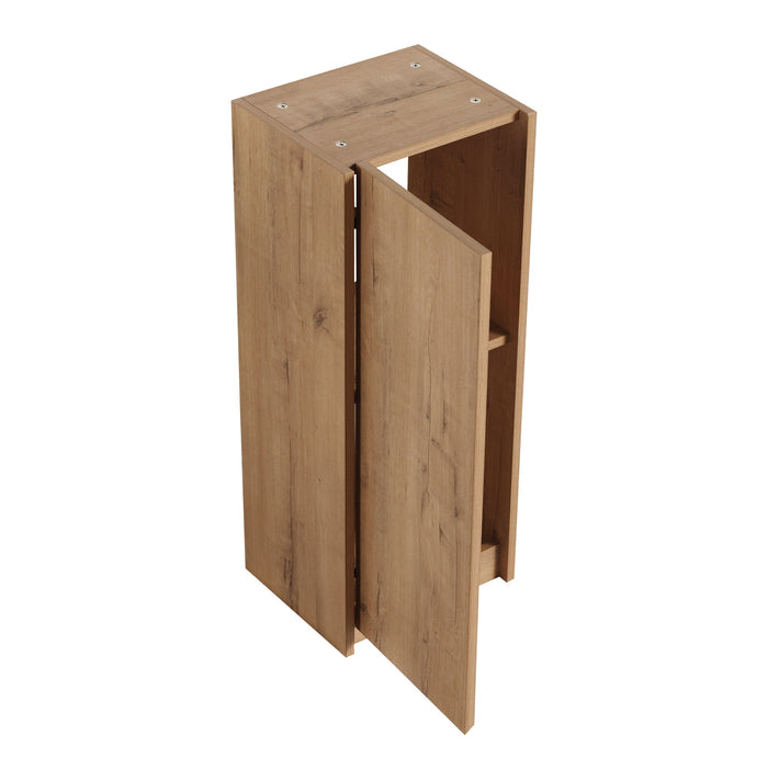 Modern Wall Mounted Bathroom Vanity With Resin Sink And Side Cabinet, Soft Close Drawer, Imitative - Imitative Oak