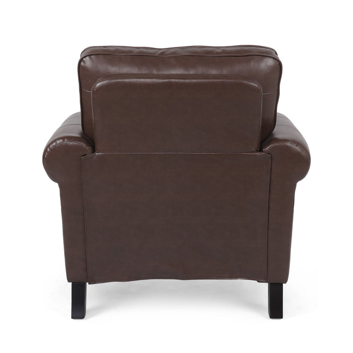 Contemporary Club Chair With Nailhead Trim And Rolled Armrests