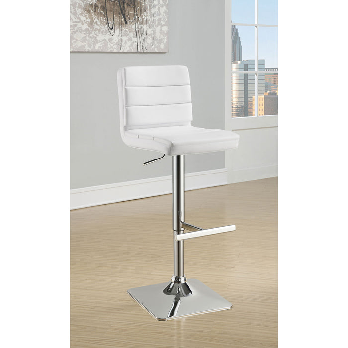 Fresco - Upholstered Adjustable Bar Stool (Set of 2) - White