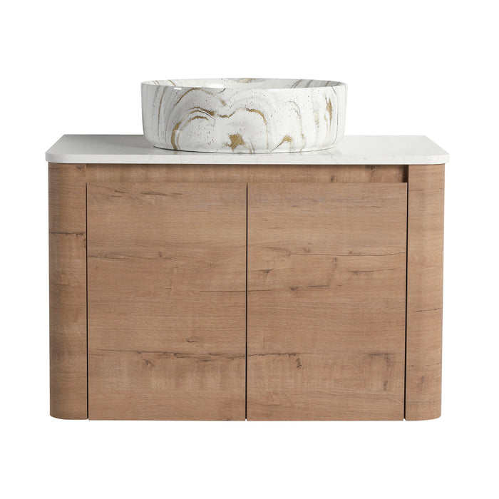 Wall Mounted Bathroom Vanity With Art Sink, 1 Soft Close Door
