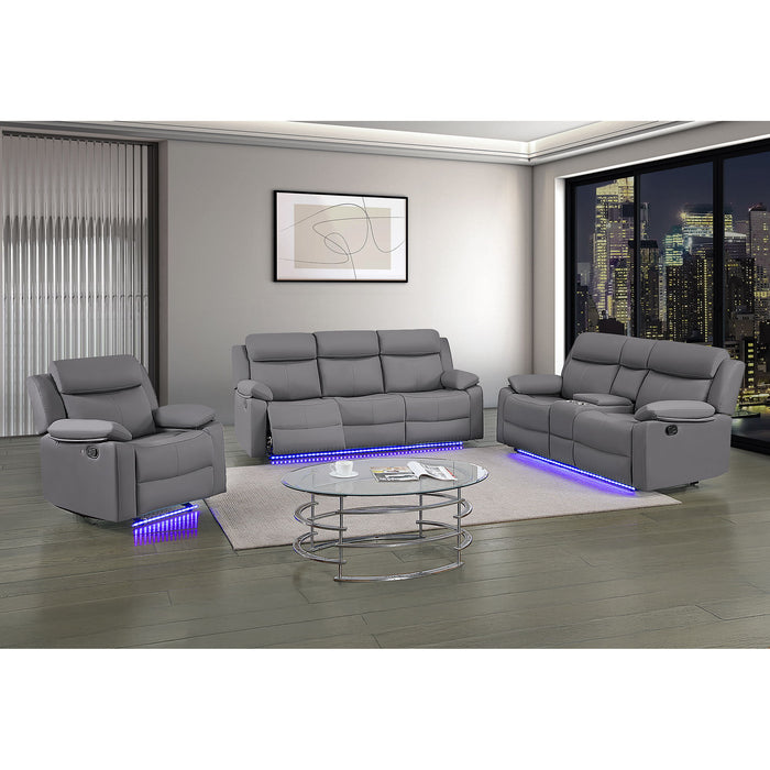 Blanche - Console Reclining Loveseat With LED Lights And Speakers