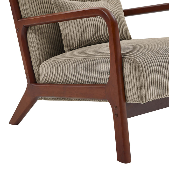 Upholstered Armchair With Back Support Pillow