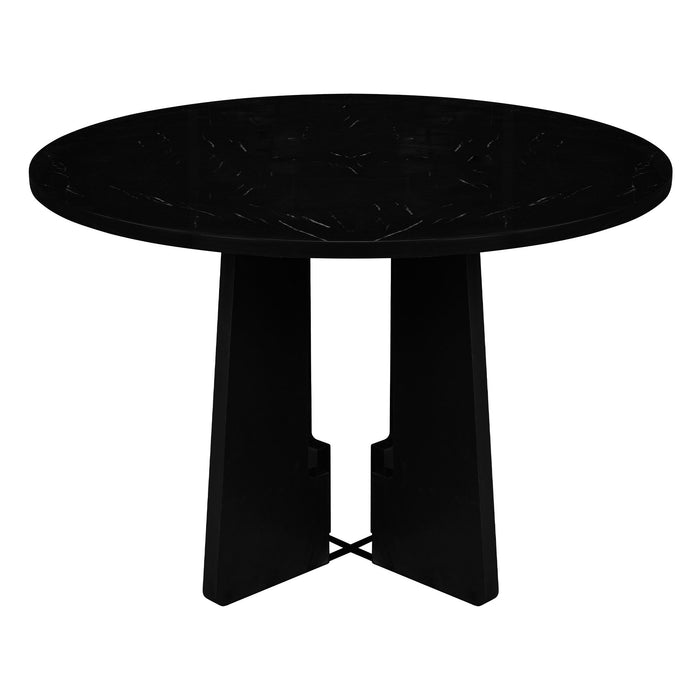 5 Piece Round Dining Table Set, Modern Dining Table And 4 Upholstered Chairs For Dining Room