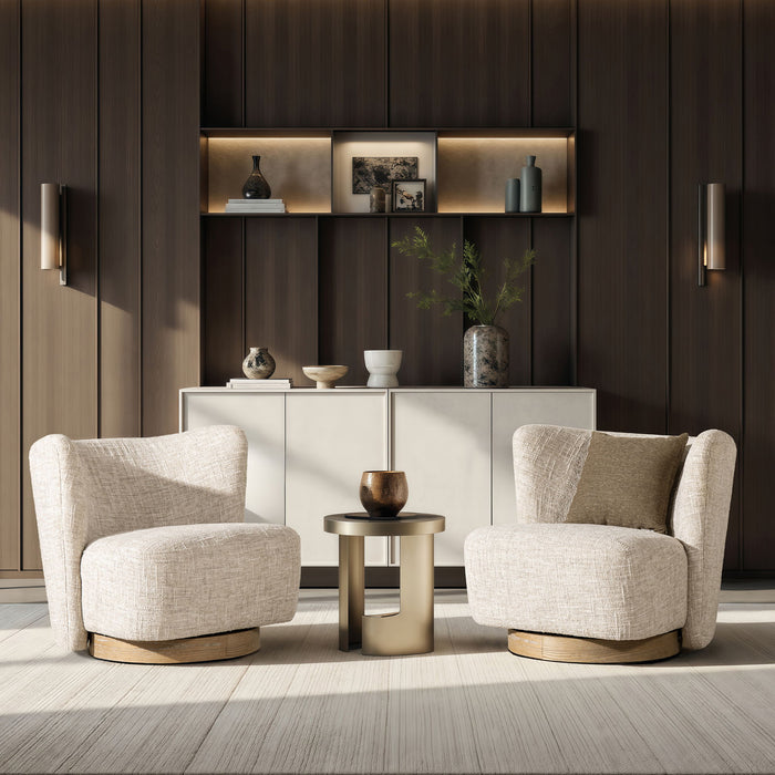 Miranda - Armless Swivel Accent Chair - Natural Gray