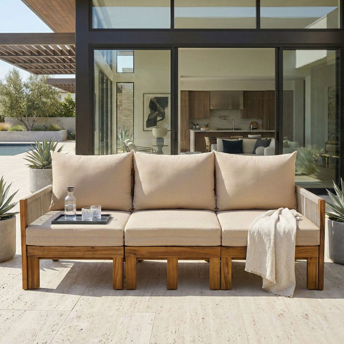 Outdoor 3 Seat Patio Sunbed
