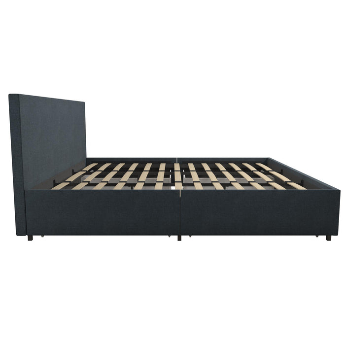 Kelly - King Upholstered Bed With Storage - Navy