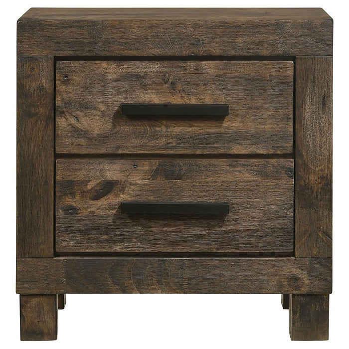 2 Drawer Nightstand - Brown Wood