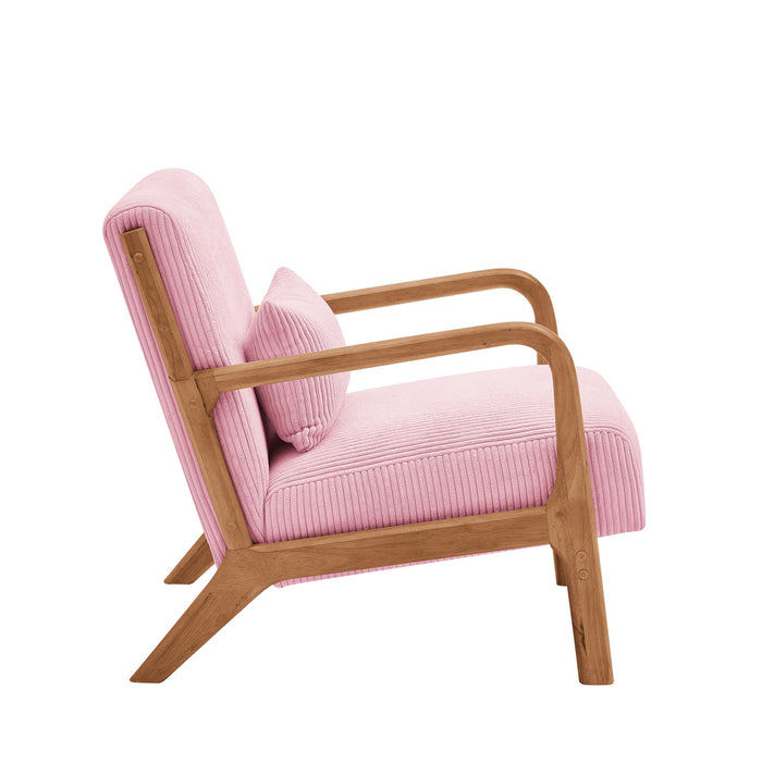 Upholstered Armchair With Back Support Pillow