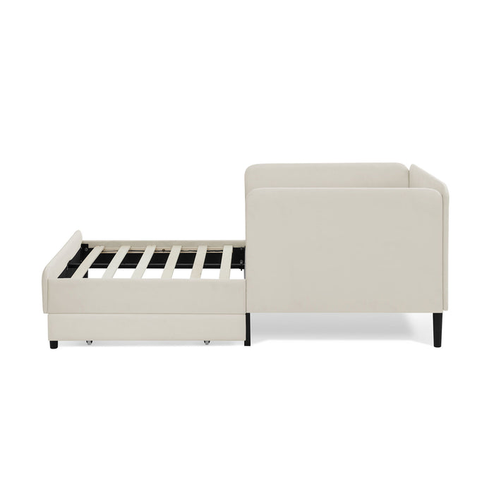 Upholstered Platform Bed Frame With 2 Storage Drawers And Adjustable Sofa Bed