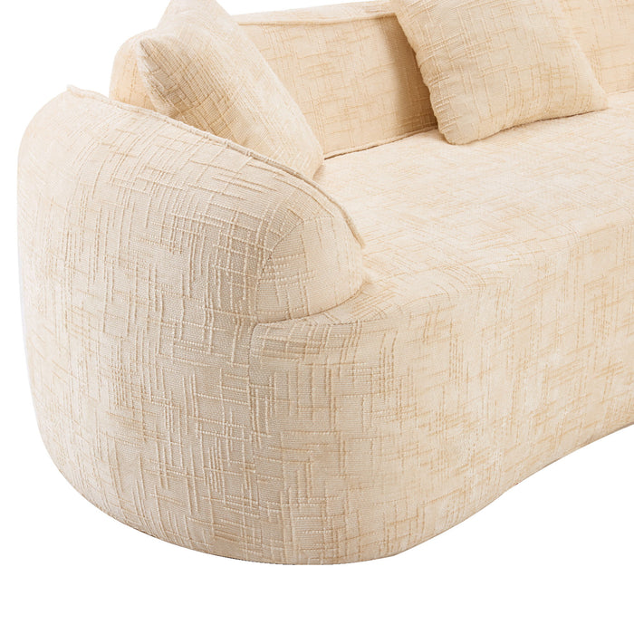 Curved Compressed Sofa, Nordic-Style Design For Living Room