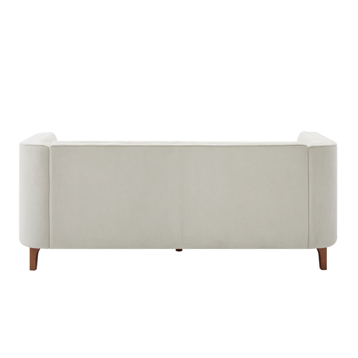 Modern 3 Seater Sofa, Upholstered Couch With Curved Armrests