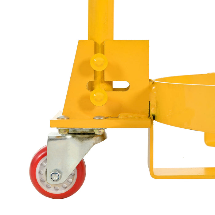 Steel Drum Dolly 55 Gallon Capacity Oil Barrel Mover With Wheels Low Profile Caddy - Yellow