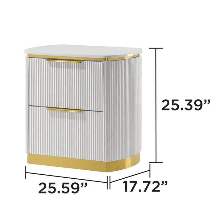 Giovanni - 2 Drawer Nightstand - White