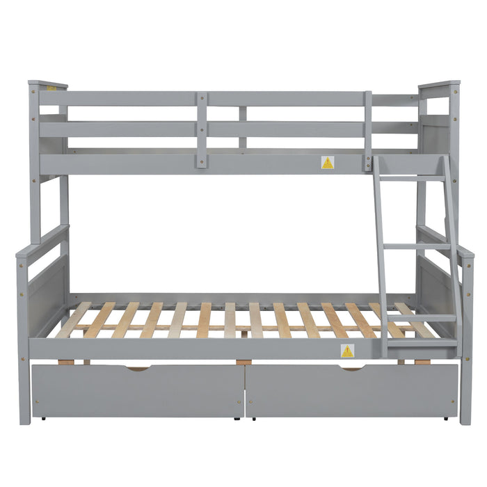Bunk Bed With Ladder And Safety Guardrail