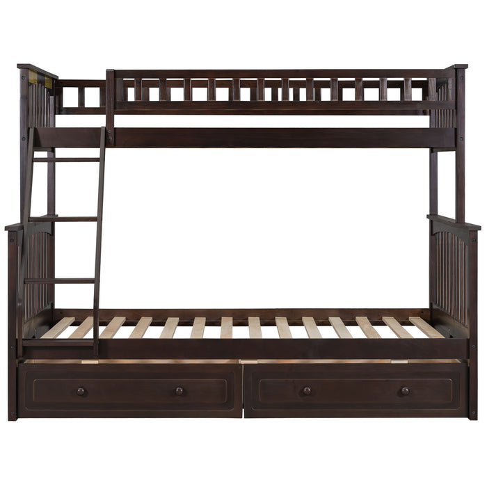 Bunk Bed With Drawers, Convertible Storage Bed