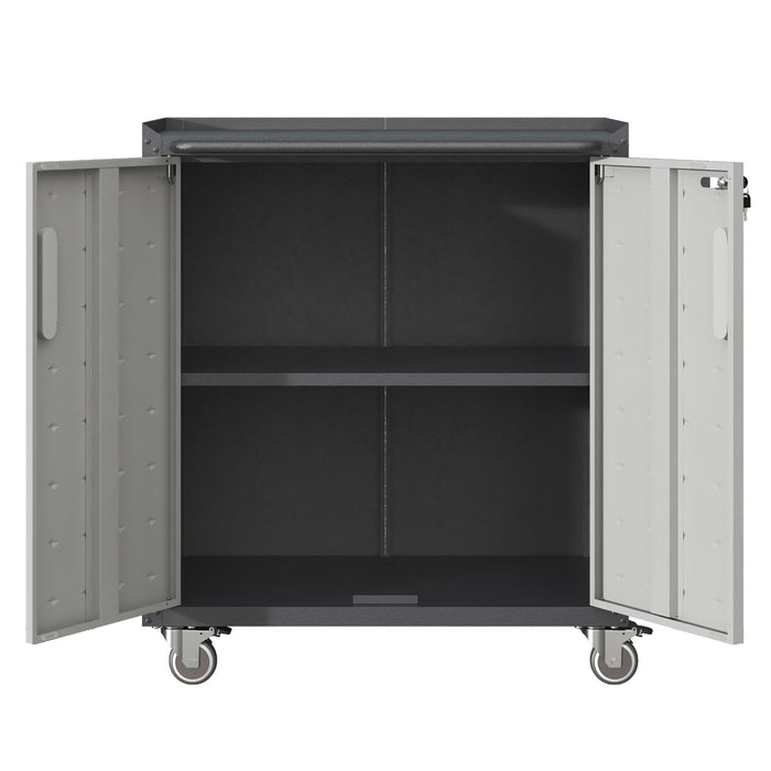Heavy Duty Metal Garage Storage Cabinet With Wheels Sturdy Tool Organizer