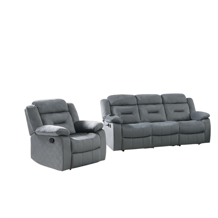 Contemporary Living Room Set With Pillow Arms And Headrest Support
