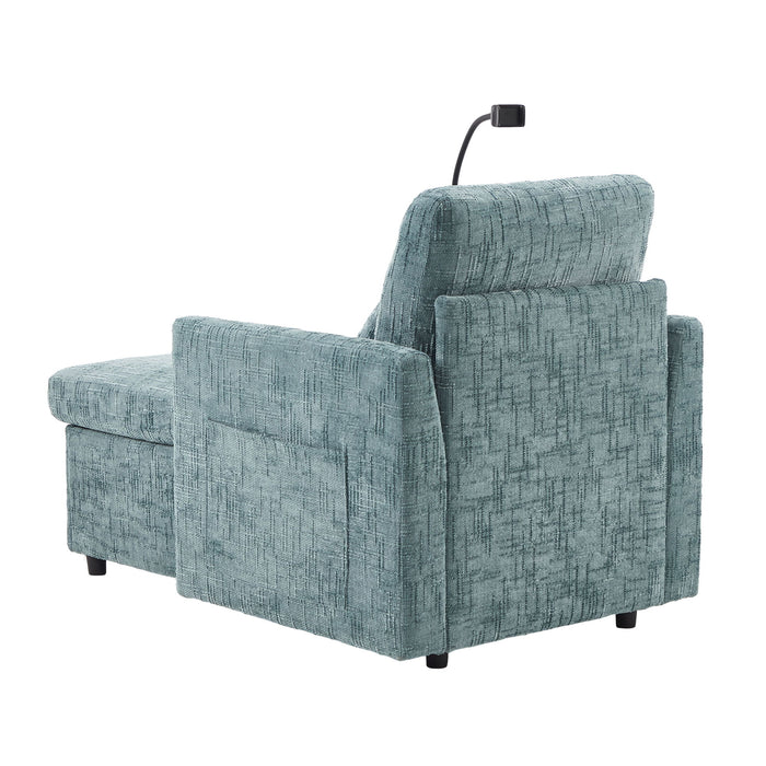 Multifunctional Chenille Recliner Sofa With Storage And Phone Bracket