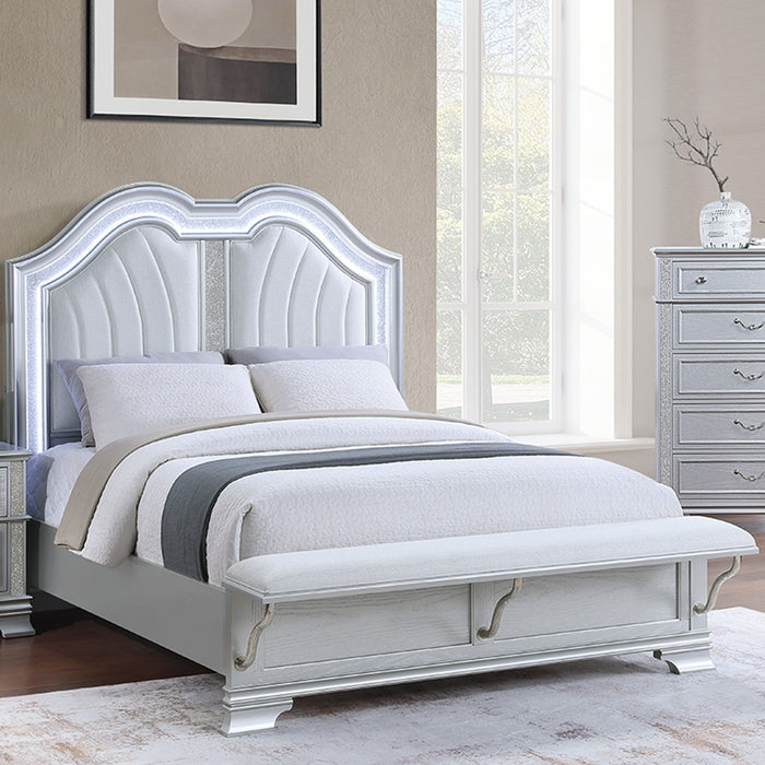 3 Piece Bedroom Set With Elegant Bed, 2 Nightstands