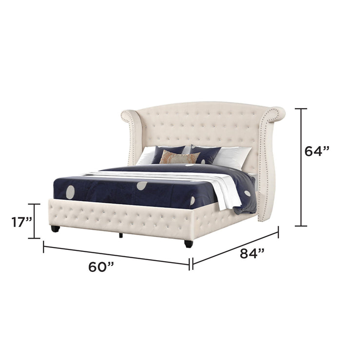 Sophia - Crystal Tufted Upholstered Bed