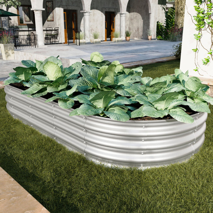 Heavy Duty Galvanized Raised Garden Bed Kit For Vegetables, Flowers & Herbs