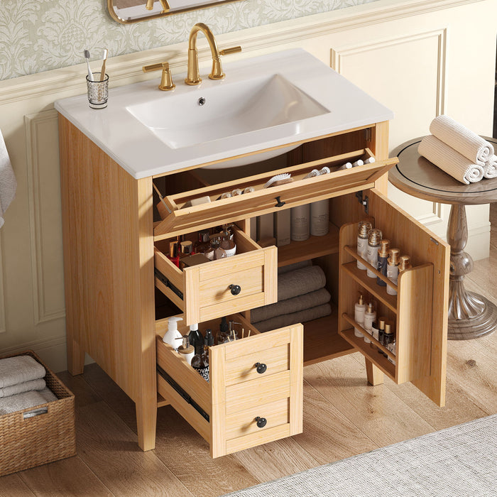 Bathroom Vanity With Sink, Soft Closing Cabinet