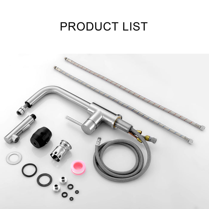 Kitchen Faucet With Pull Down Sprayer - Brushed Nickel